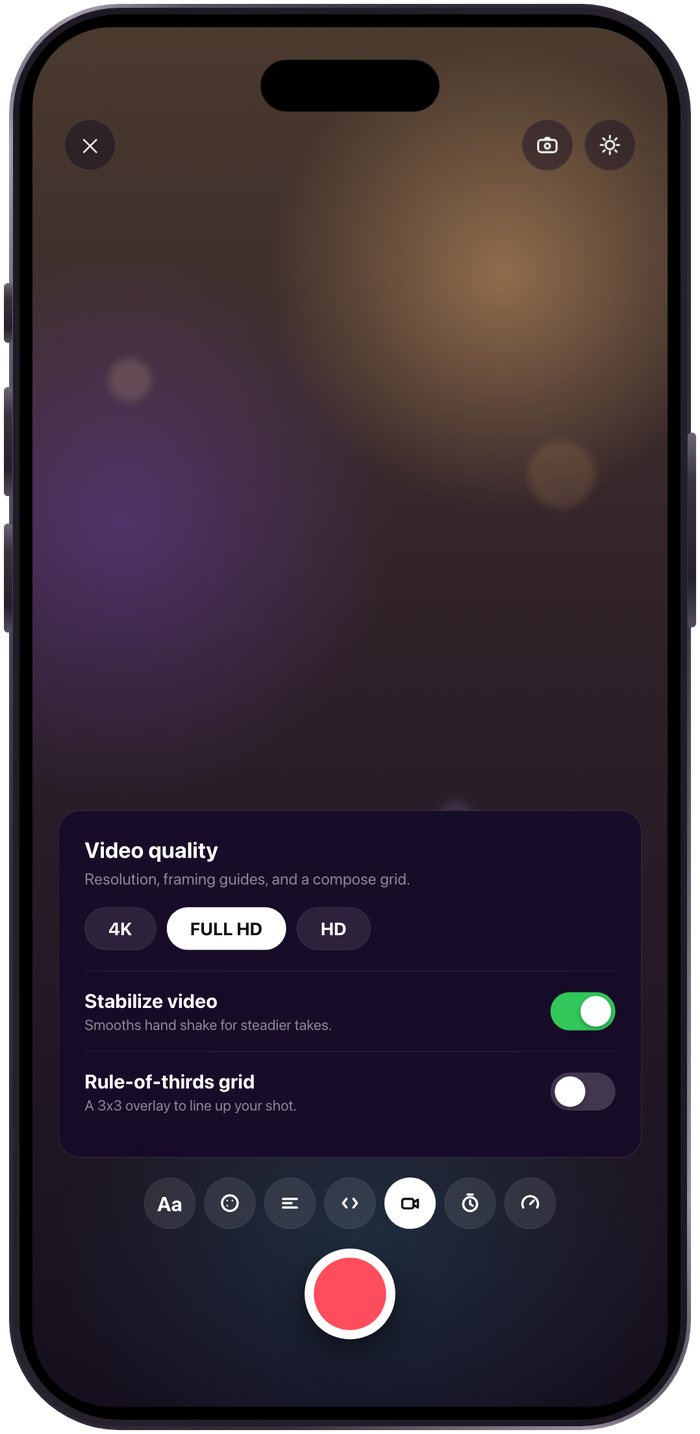 Video quality settings